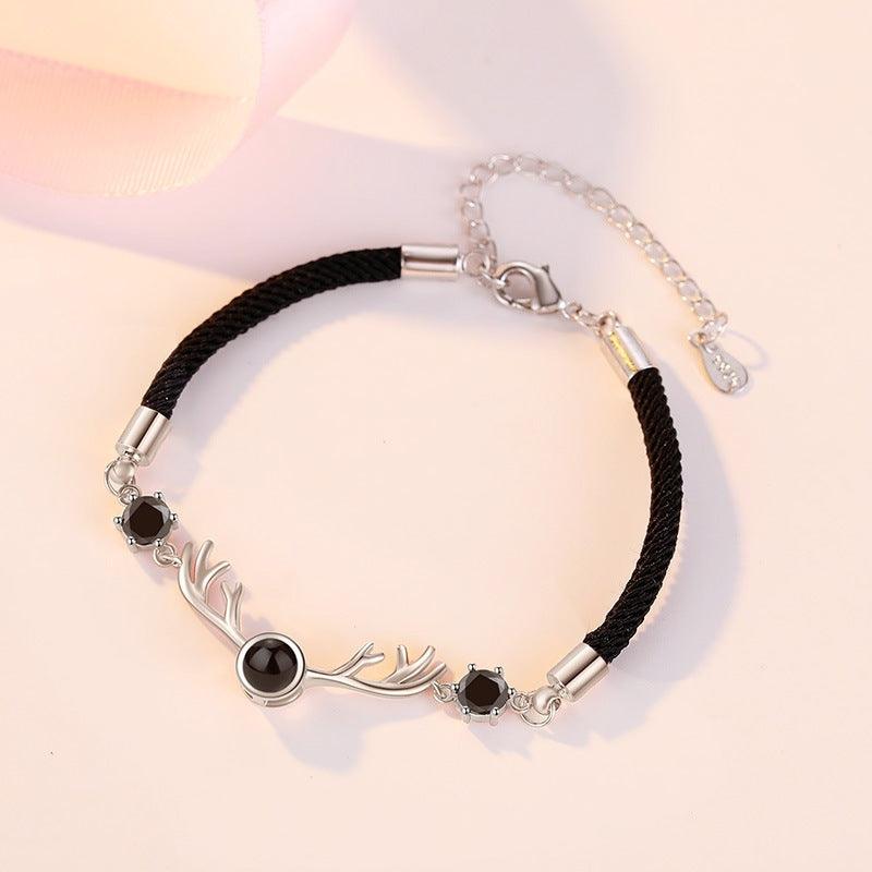 One Deer Has You Projection Couple Bracelet In 100 Languages - Trendha