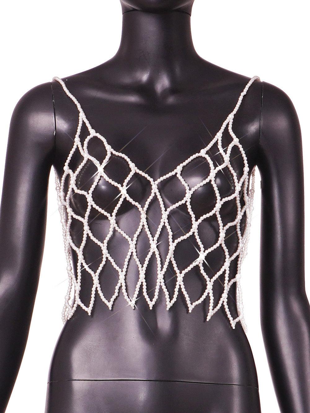 Outdoor All-matching European And American Pearls Camisole - Trendha