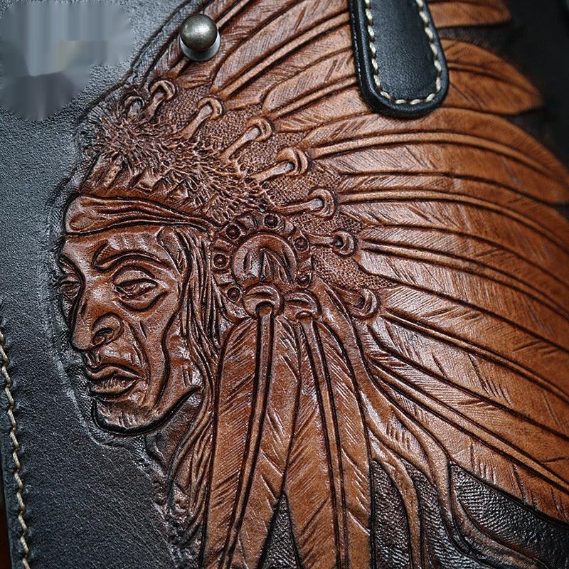 Personalized Rich Cloth Bag First Layer Cowhide Wallet - Trendha