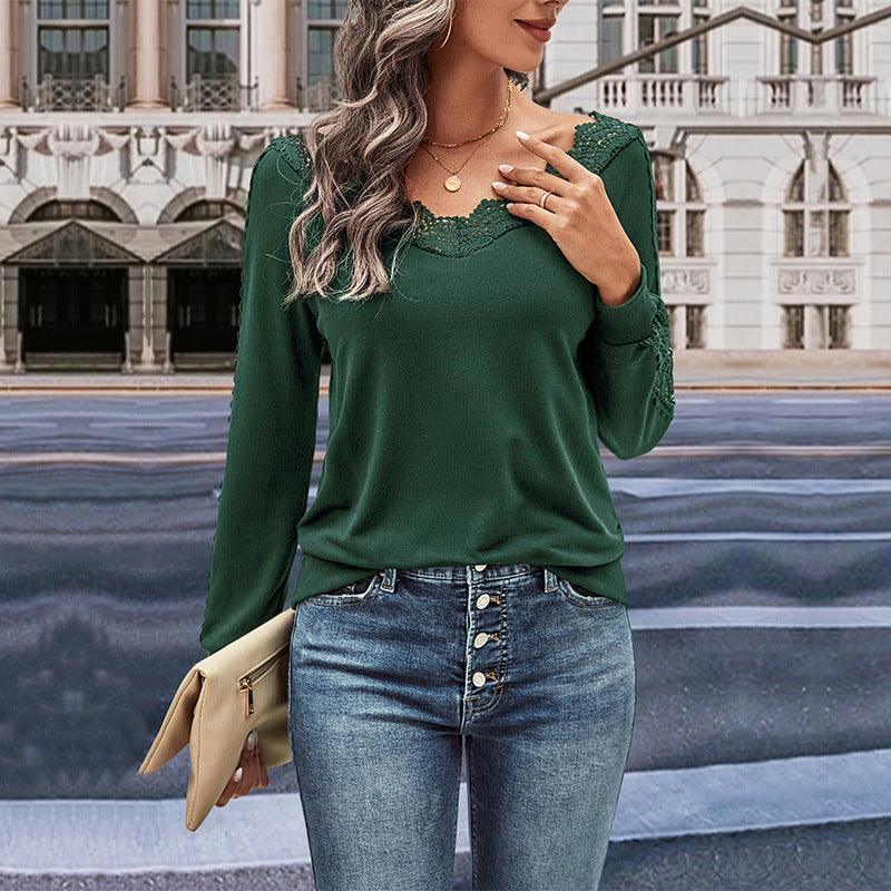 Polyester Top For Women Lace Shirt - Trendha