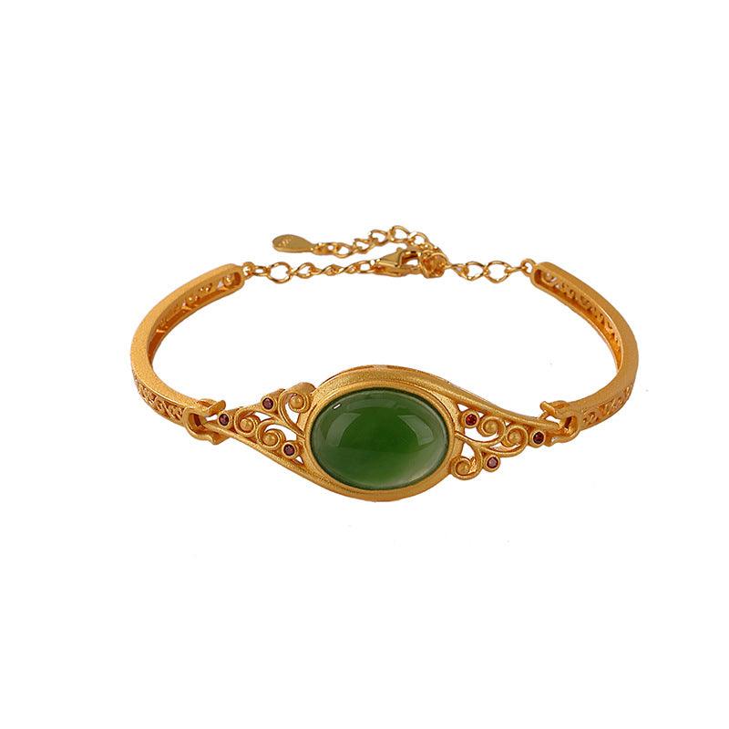 Pure Silver Gilded Jasper New Chinese Style Retro Auspicious Cloud - Trendha