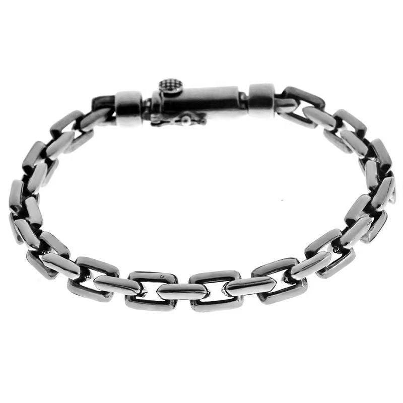 S925 Pure Silver Bolt Bracelet Interlocking Retro - Trendha