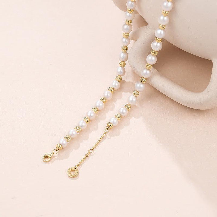 S925 Sterling Silver Baroque Pearl Necklace Female - Trendha