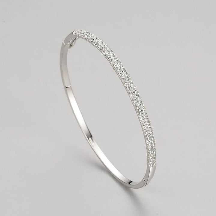 S925 Sterling Silver Bracelet Female Opening Oval - Trendha