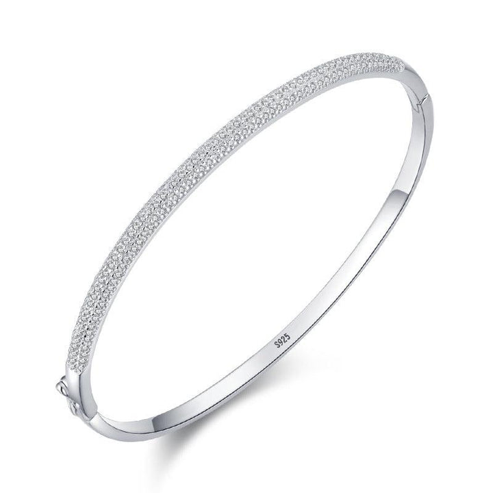 S925 Sterling Silver Bracelet Female Opening Oval - Trendha