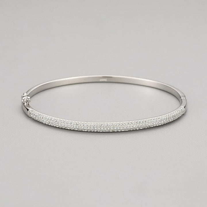 S925 Sterling Silver Bracelet Female Opening Oval - Trendha