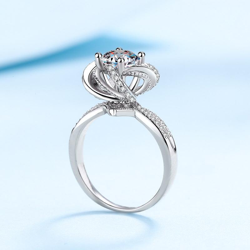 S925 Sterling Silver Moissanite Ring Girl - Trendha
