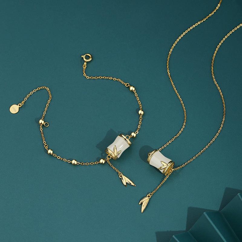 S925 Sterling Silver Natural And Tianyuzhu Bracelet Female Necklace - Trendha