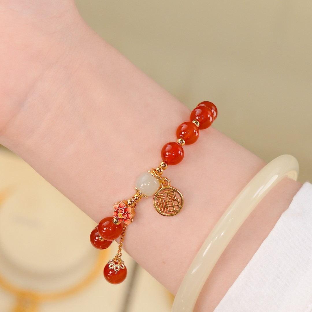 Shore Koi Lucky Red Rope Bracelet - Trendha