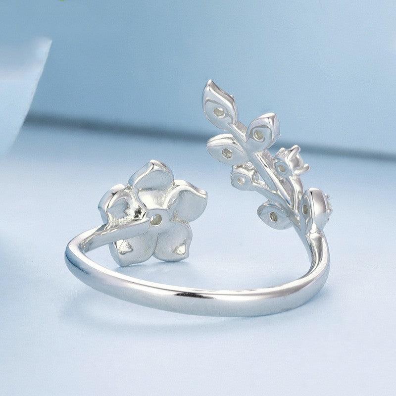Silver Charm Gradual Pink Flower Ring - Trendha
