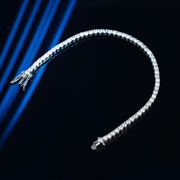 Simple Sterling Silver Bracelet Full Of Diamond Girl Girlfriends Birthday Gift - Trendha