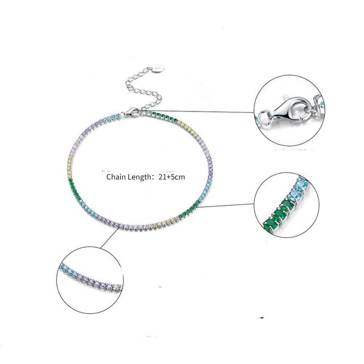 Single Row Tennis Full Zirconium Anklet - Trendha