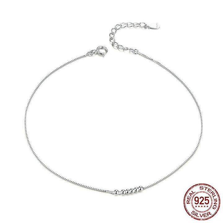 Sterling Silver Anklet Platinum Plated Simple Fashion - Trendha