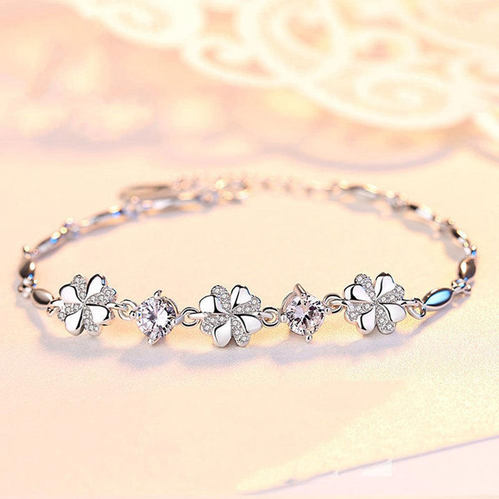Sterling Silver Bracelet Female Fashion Clover Simple - Trendha