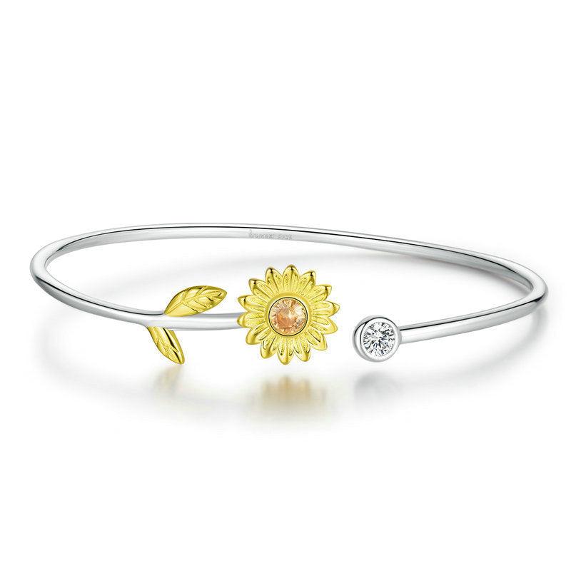 Sterling Silver Fashion Daisy Bracelet Female - Trendha