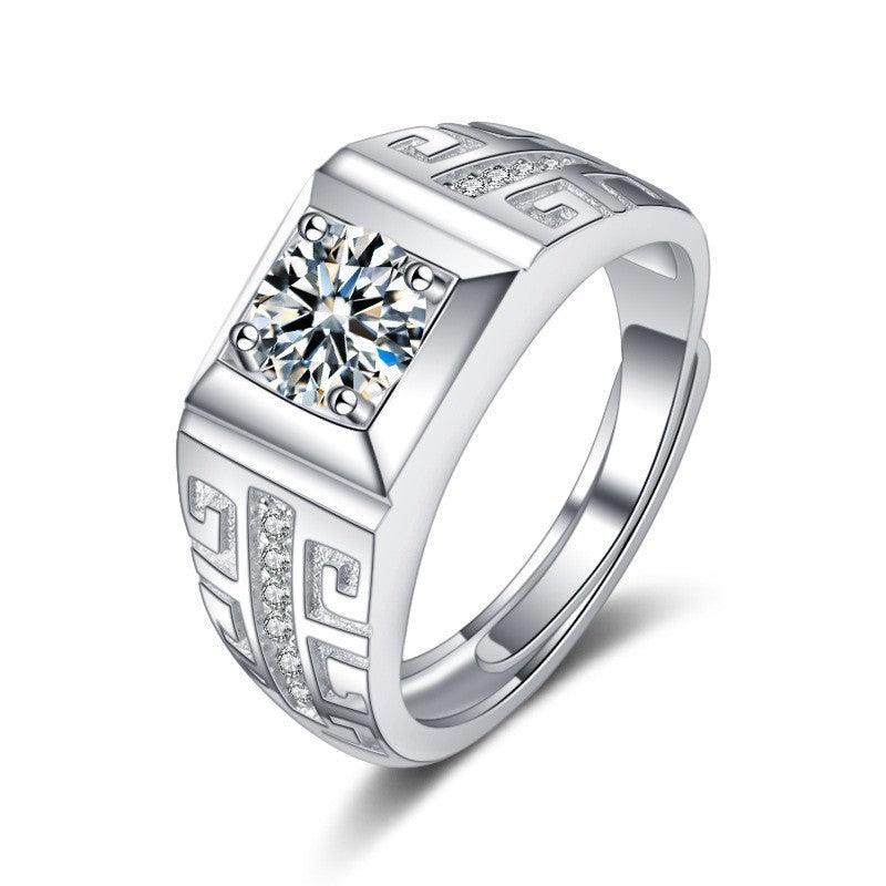 Sterling Silver Momulberry Stone S925 Fortune Character Ring - Trendha