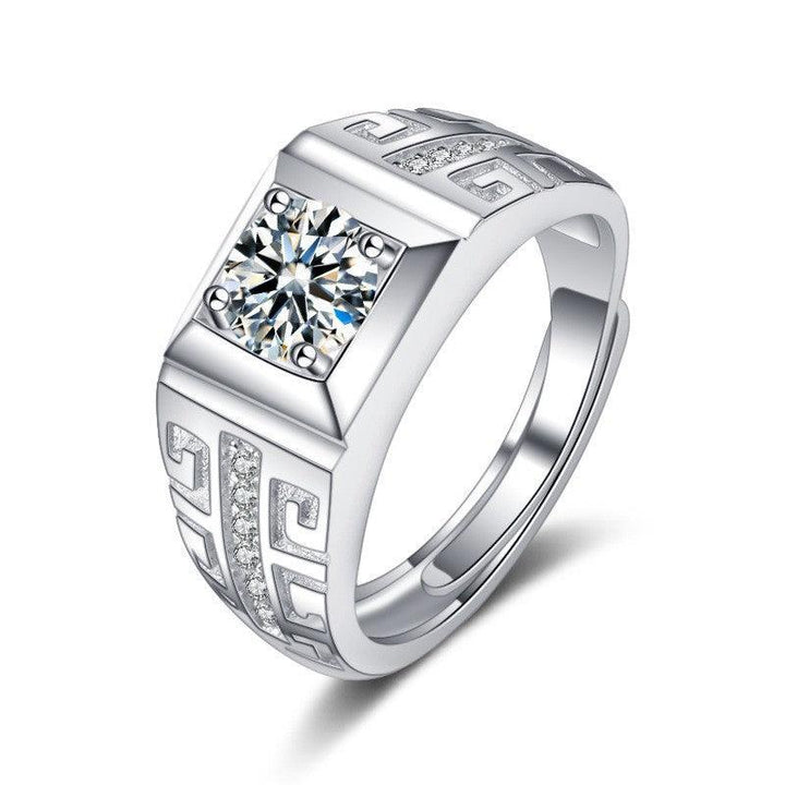 Sterling Silver Momulberry Stone S925 Fortune Character Ring - Trendha