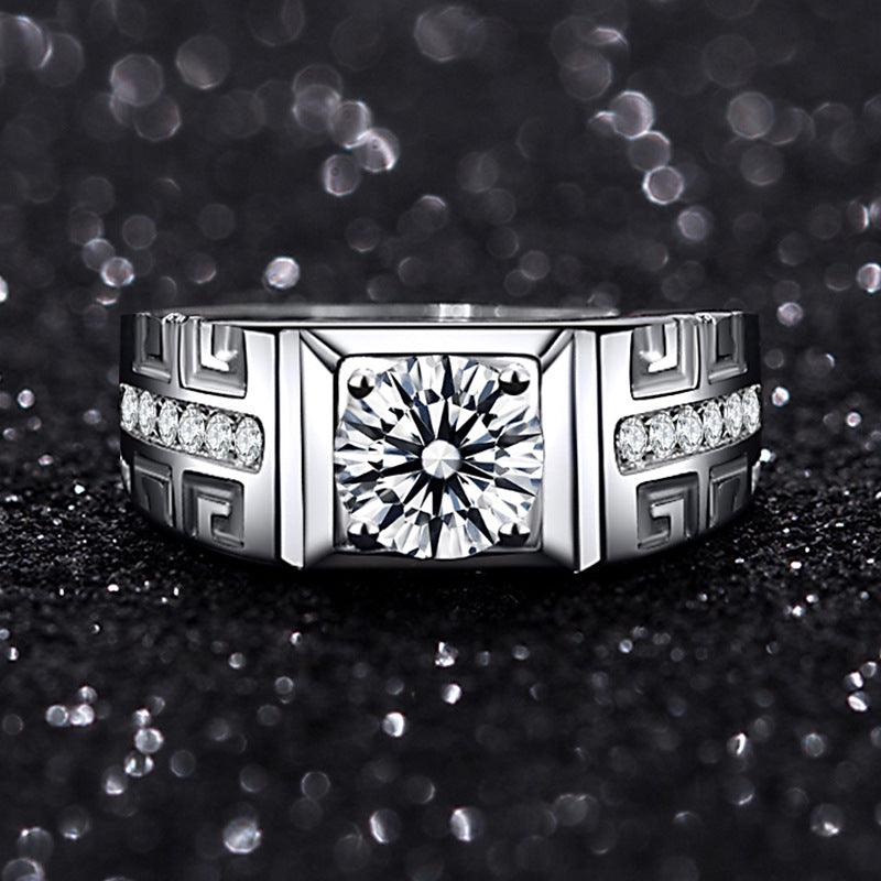 Sterling Silver Momulberry Stone S925 Fortune Character Ring - Trendha