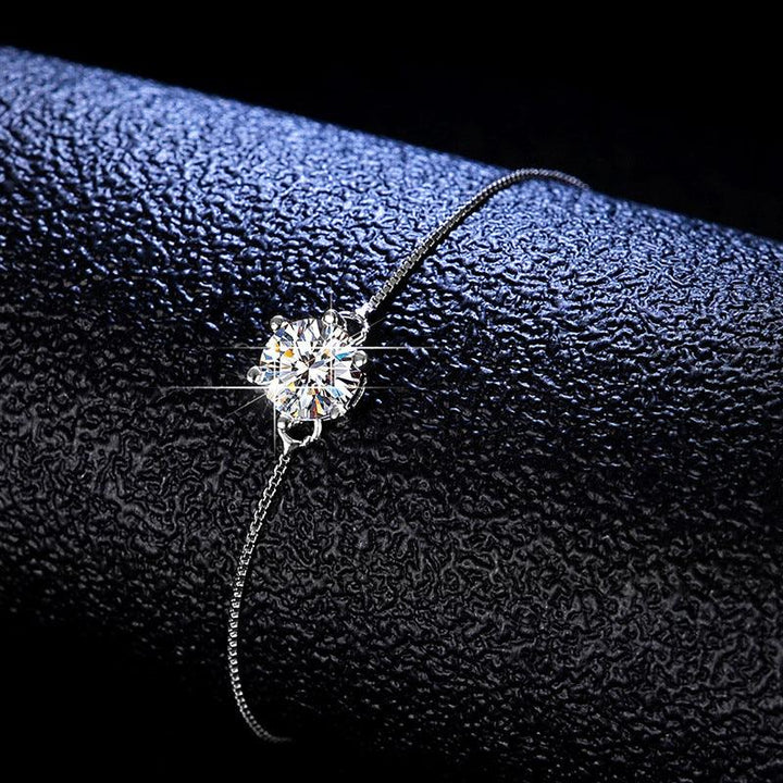 Sterling Silver Mosang Stone Women's Bracelet - Trendha