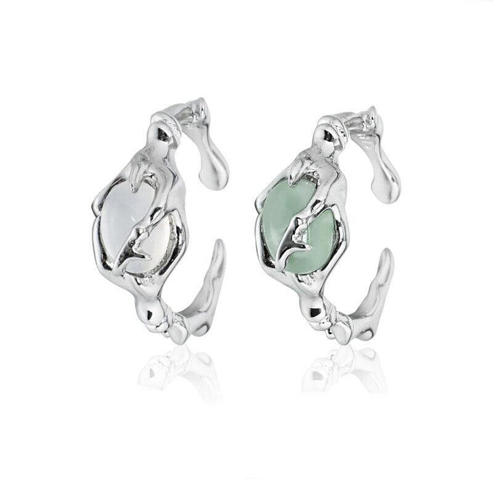 Sterling Silver Non Fading National Style Jade Ring - Trendha