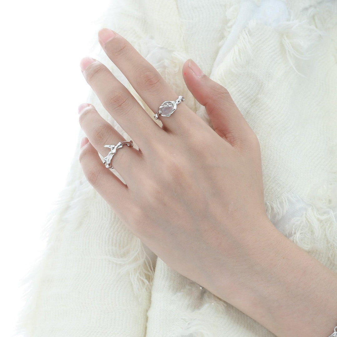 Sterling Silver Non Fading National Style Jade Ring - Trendha