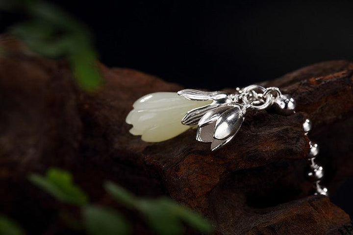 Sterling Silver Retro Inlaid And Tianyu Bracelet - Trendha