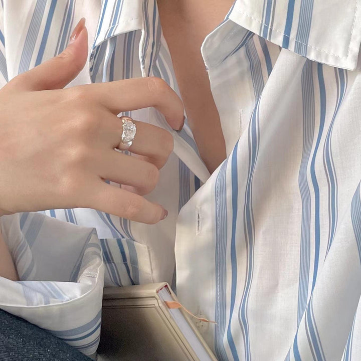 Sterling Silver Ring Niche Design Sense Abnormal Shape - Trendha