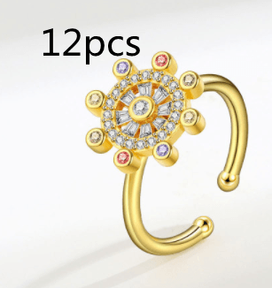 Sterling Silver Rotating Ring Female Star Plate - Trendha