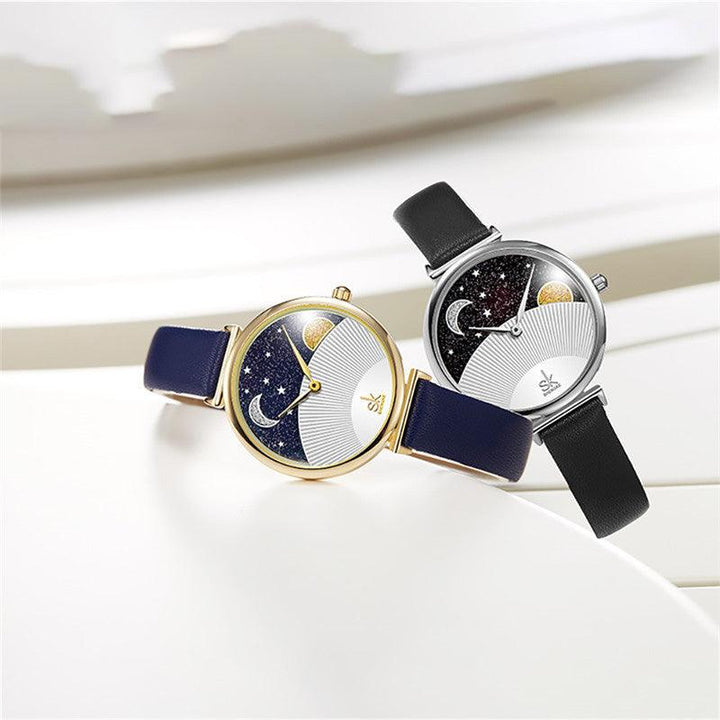 Sun And Moon Star Aurora Borealis Quartz Watch - Trendha