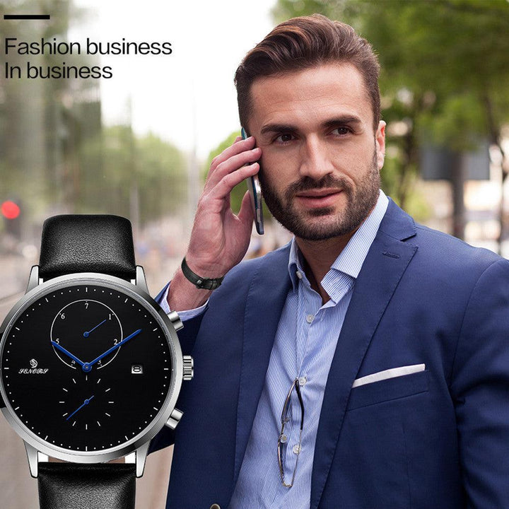 Ultra-thin Men's Watch Non-mechanical Watch Waterproof Belt - Trendha