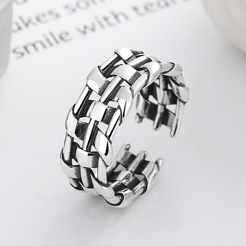 Unisex Style Geometric Woven Fashion Cool Exaggerated Versatile Ring - Trendha