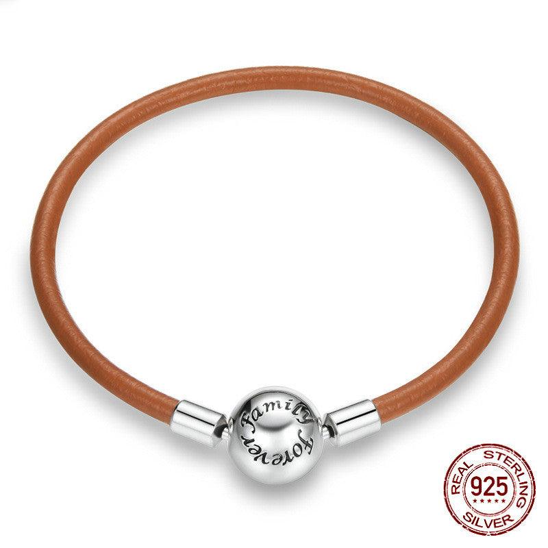 Vintage Leather Bracelet Basic Chain French Style - Trendha