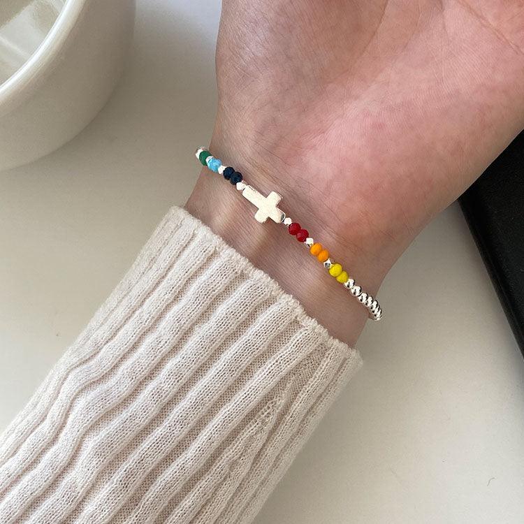 Whole Body 925 Pure Rainbow Cross Bracelet - Trendha