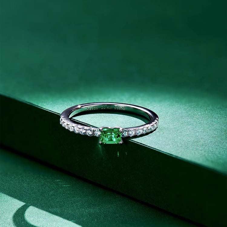 Women's 20-point Square S925 Sterling Silver Ring - Trendha