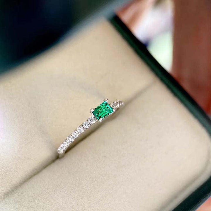 Women's 20-point Square S925 Sterling Silver Ring - Trendha