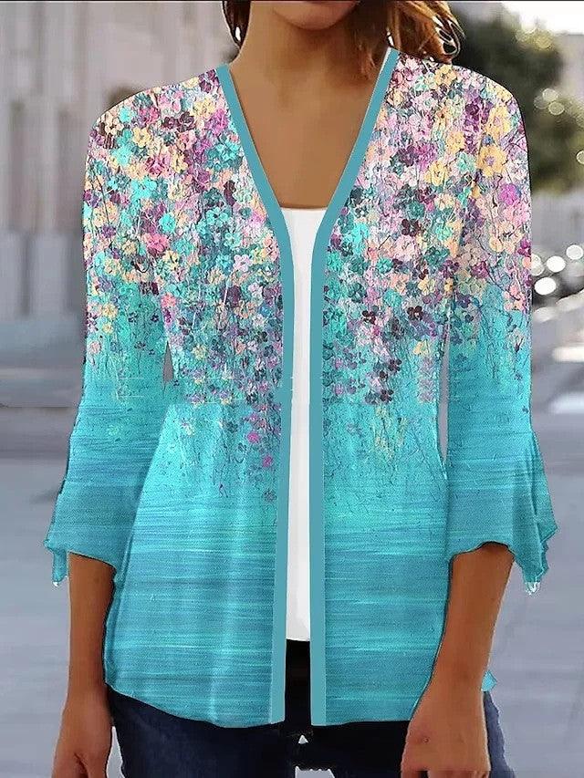 Women's Cardigan Printed T-shirt - Trendha
