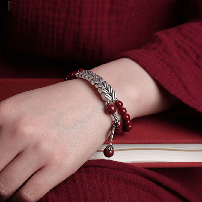 Women's Cinnabar Silver Ear Double Loop Bracelet - Trendha