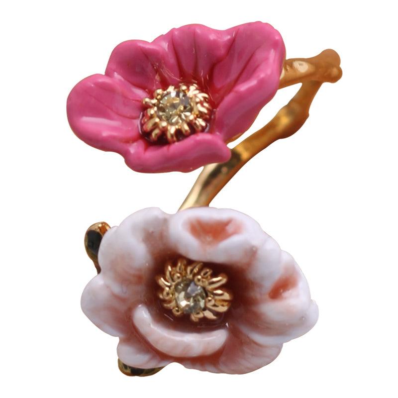 Women's Fashion Simple Enamel Three-dimensional Flower Ring - Trendha