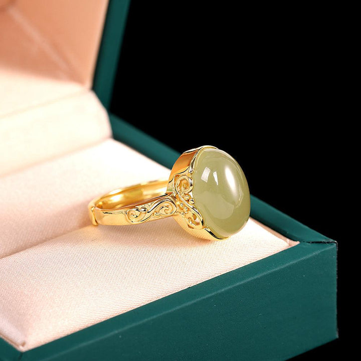 Women's Fashion Simple Hetian Jade Ring - Trendha