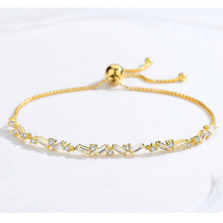 Women's Fashion Sterling Silver Bracelet With Zirconia Stones - Trendha