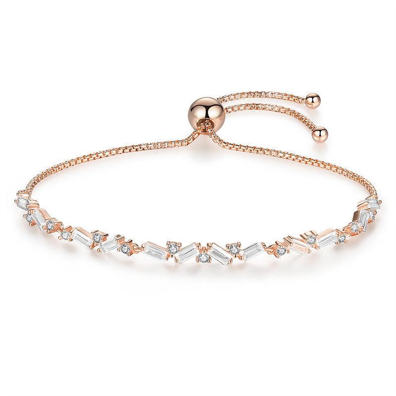 Women's Fashion Sterling Silver Bracelet With Zirconia Stones - Trendha