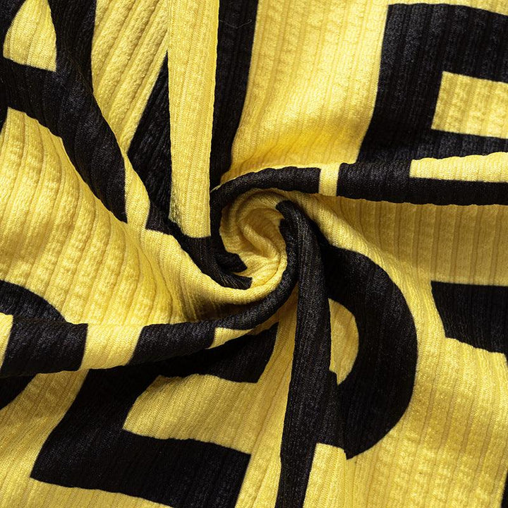 Women's Fashionable Letter Printed Round Neck Long Sleeve T-shirt - Trendha