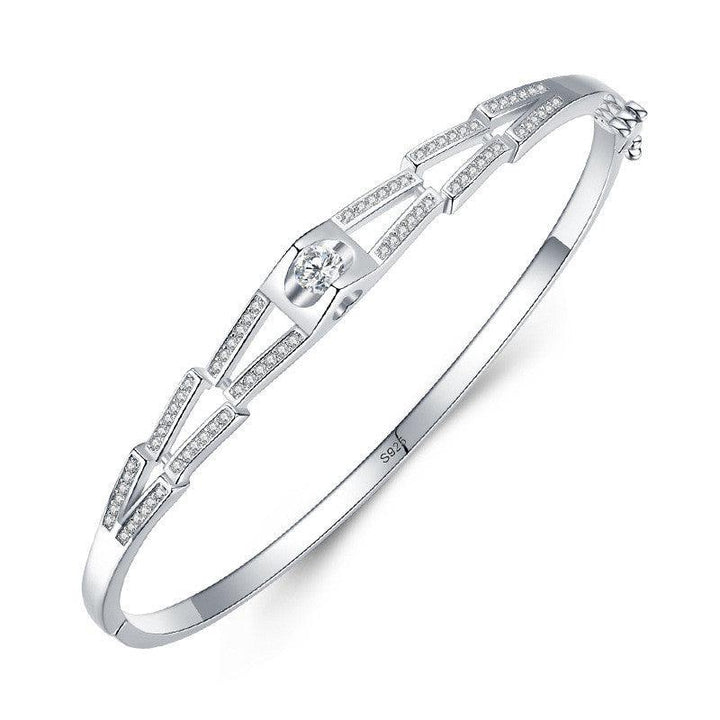 Women's Light Luxury Niche Love Center Diamond Silver Bracelet - Trendha