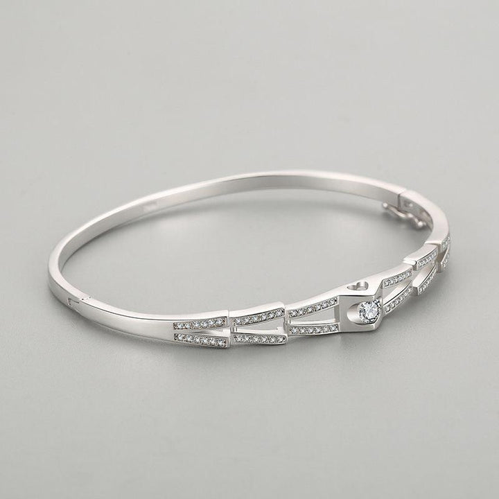 Women's Light Luxury Niche Love Center Diamond Silver Bracelet - Trendha