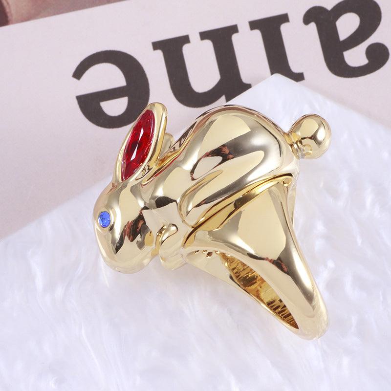 Women's Metal Smooth Face Wealth Rabbit Ring - Trendha