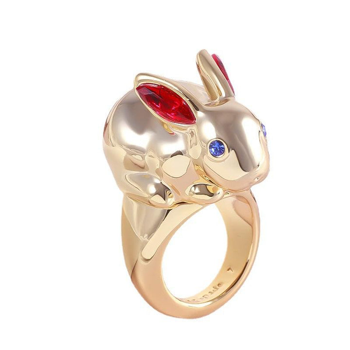 Women's Metal Smooth Face Wealth Rabbit Ring - Trendha