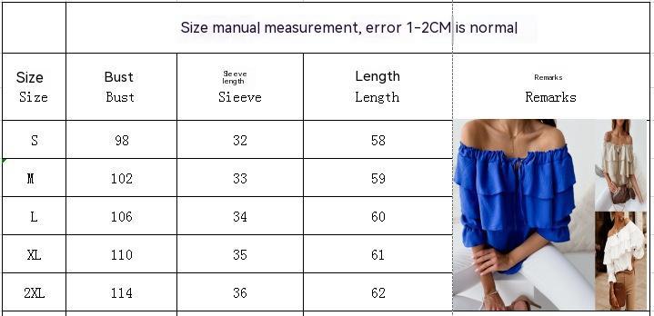 Women's Off-neck Pullover Chiffon Tied Lotus Leaf Short Sleeve - Trendha