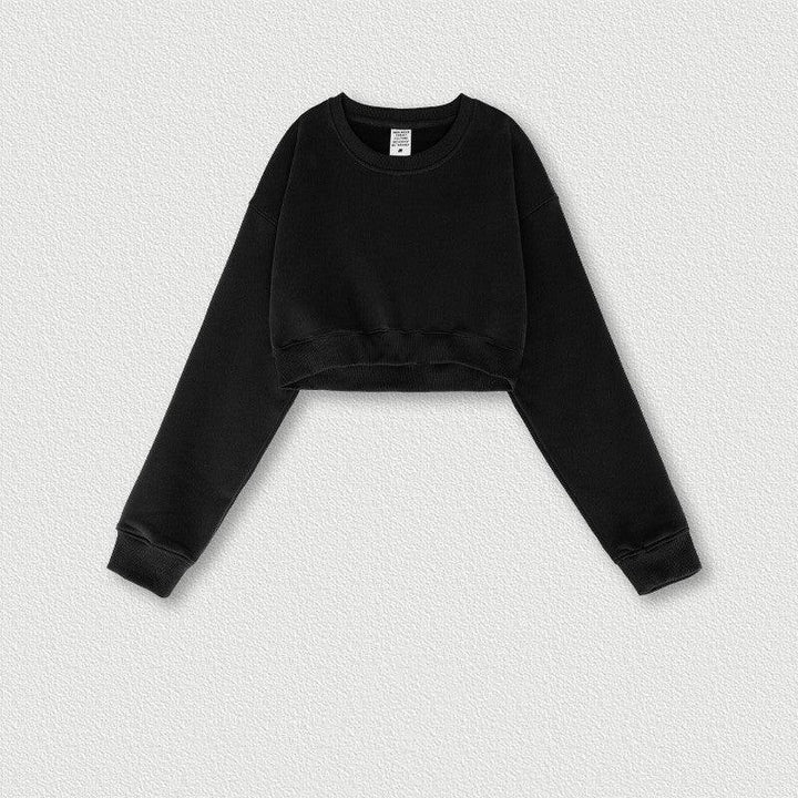 Women's Retro Cropped Navel Hot Girl Short Sweatshirt - Trendha