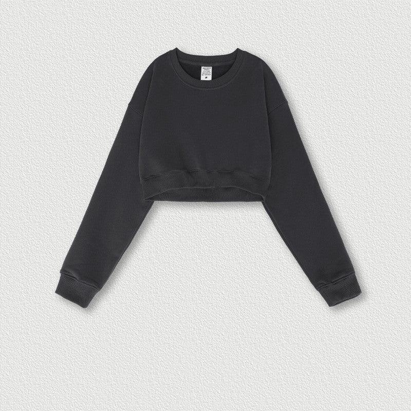 Women's Retro Cropped Navel Hot Girl Short Sweatshirt - Trendha