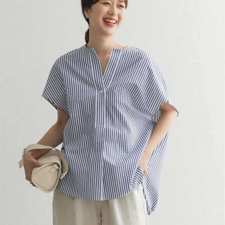 Women's Round Neck Striped Sleeveless Top - Trendha